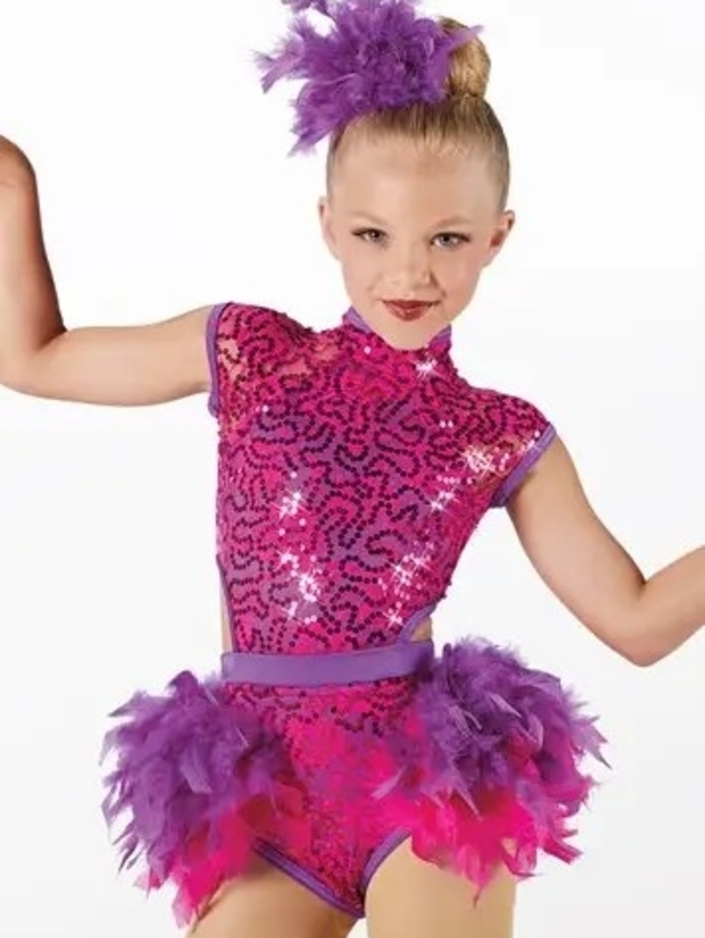 Weissman "Girl Power" Purple and Hot Pink Sequin Dance Costume - Kids